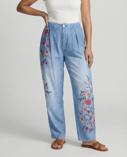 EB | Floral Print Lockere Jeanshose für Frauen