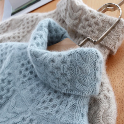 EB | Luxus Kaschmir Rollkragenpullover mit Kariertem Muster
