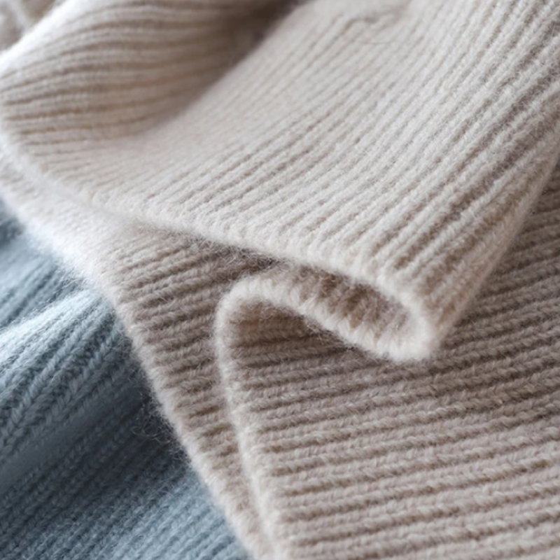 EB | Luxus Kaschmir Rollkragenpullover mit Kariertem Muster