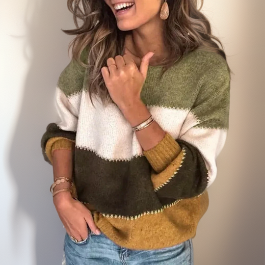 EB | Luxuriöser Gestreifter Komfortpullover