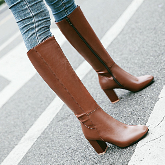 EB | Luxus vegane Leder Stiefeletten mit Reißverschluss