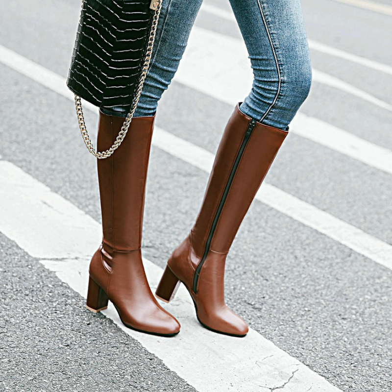 EB | Luxus vegane Leder Stiefeletten mit Reißverschluss