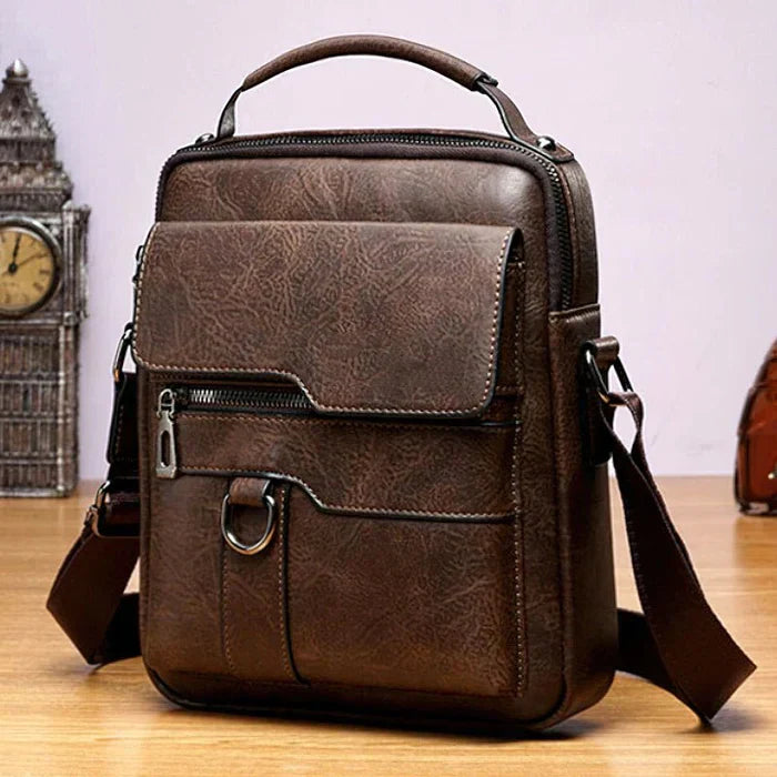 Damen Elegante Leder Schultertasche mit Reißverschluss & Verstellbarem Schulterriemen | EB
