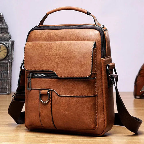Damen Elegante Leder Schultertasche mit Reißverschluss & Verstellbarem Schulterriemen | EB