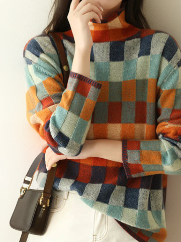 EB | Luxuriöser Karierter Damenpullover