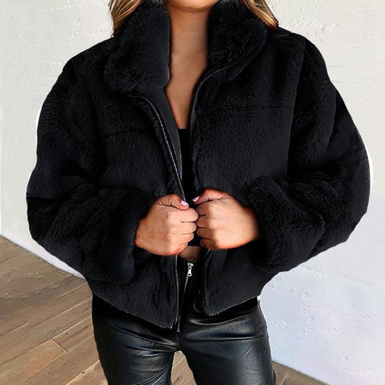 EB | Luxuriöser Kunstpelzmantel - Damen Winterjacke