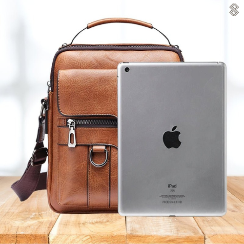 Damen Elegante Leder Schultertasche mit Reißverschluss & Verstellbarem Schulterriemen | EB