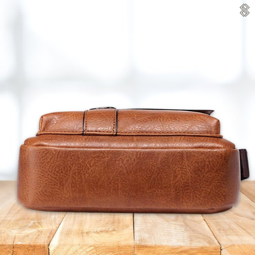 Damen Elegante Leder Schultertasche mit Reißverschluss & Verstellbarem Schulterriemen | EB