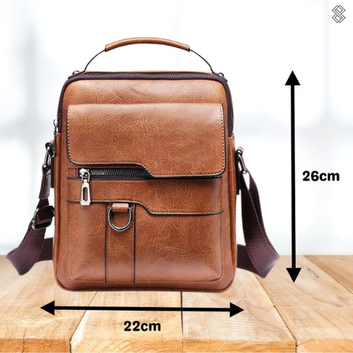 Damen Elegante Leder Schultertasche mit Reißverschluss & Verstellbarem Schulterriemen | EB