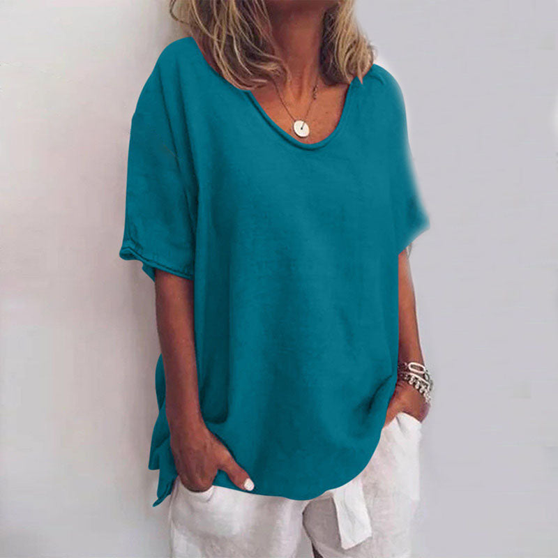 EB | Damen Rundhals-Shirt Unifarben