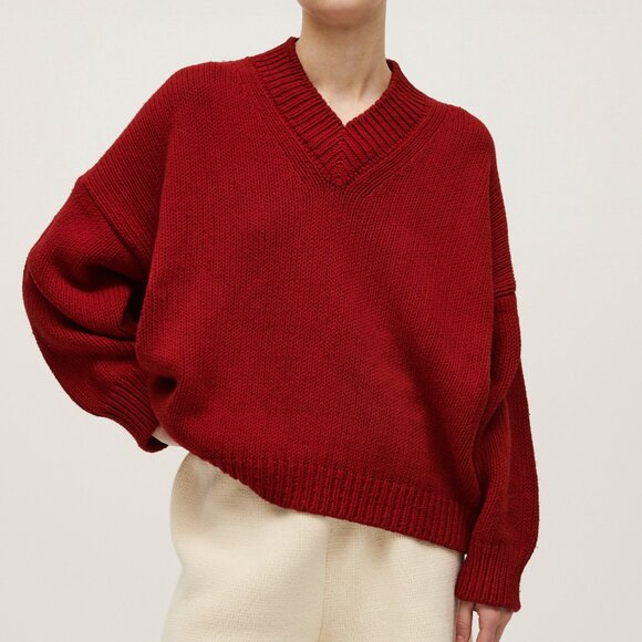 EB | Lässiger V-Ausschnitt Pullover für Frauen