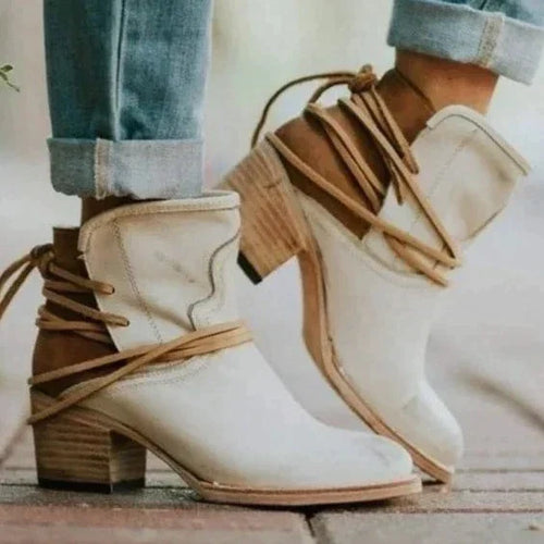 EB | Riemchen Dicke Absatz Niedrige Stiefel