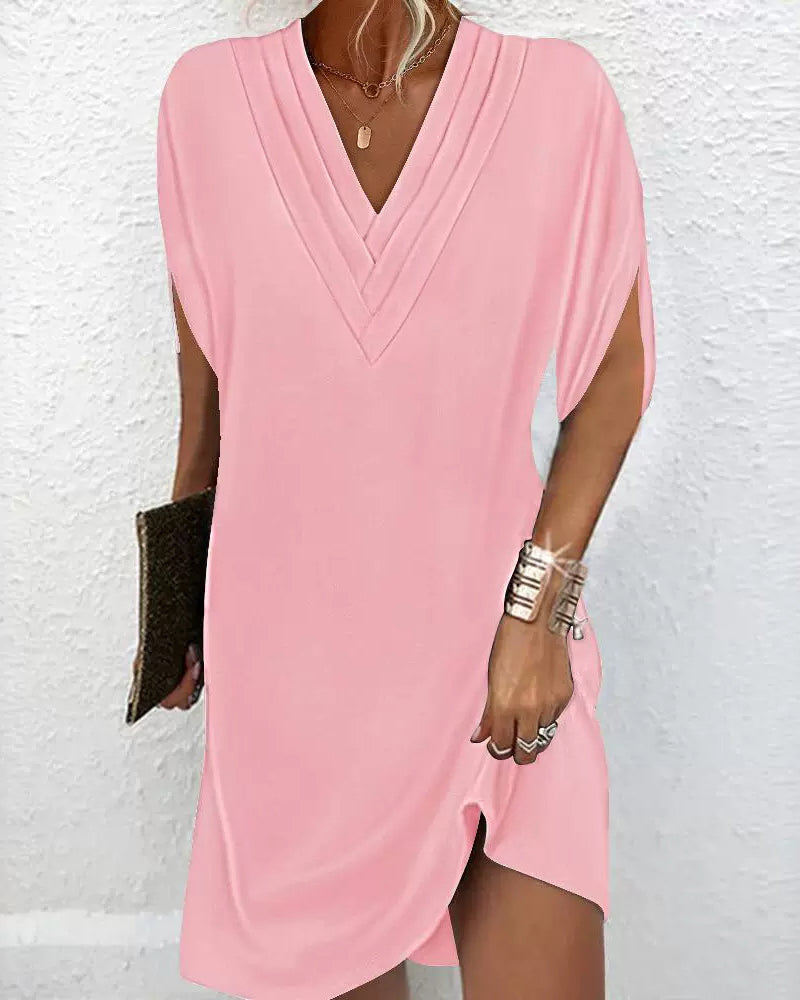 EB | Elegantes Kleid mit Offenen Ärmeln und V-Ausschnitt