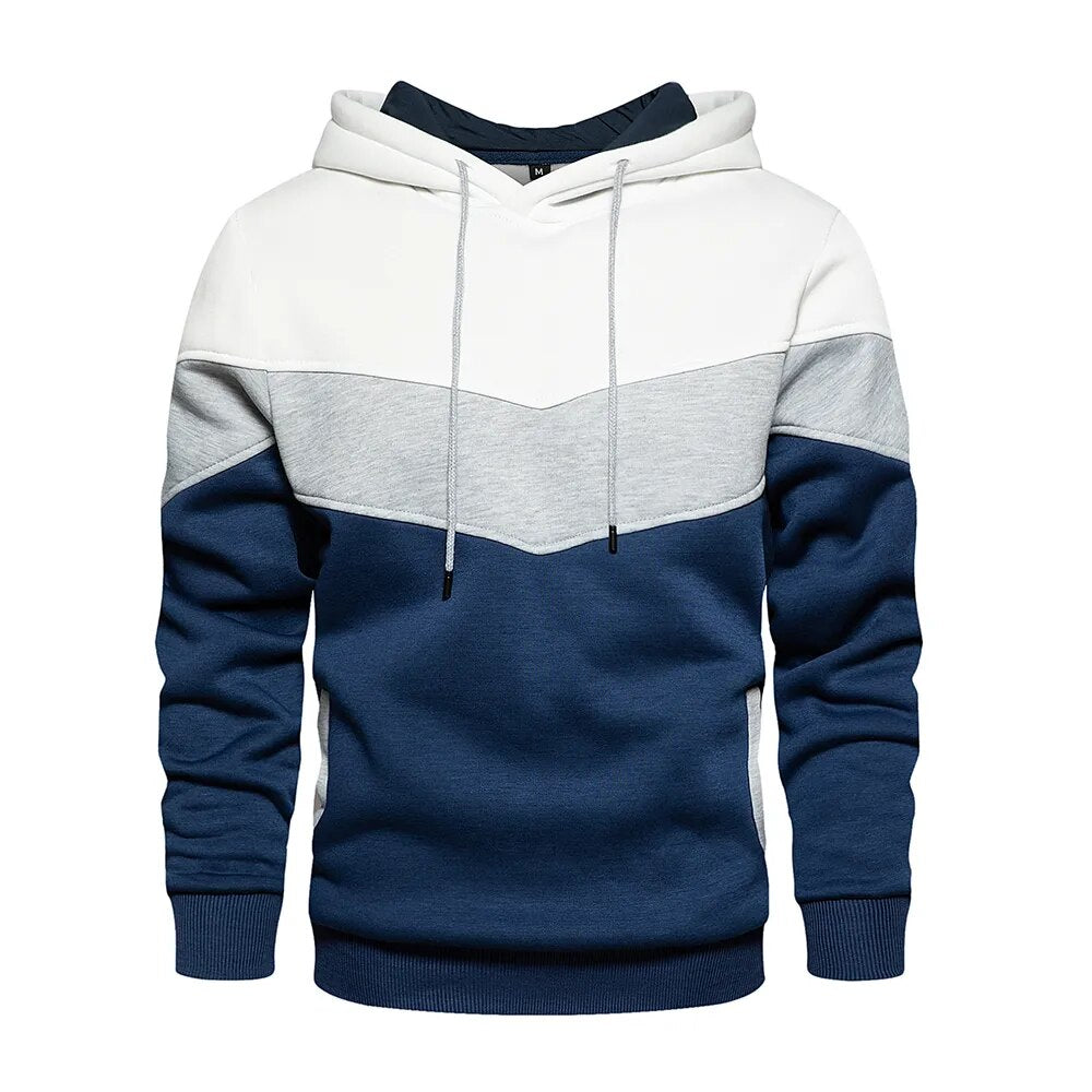 EB | Kontrastfarbiger Hoodie für Männer Baumwolle Stilvoll und Warm