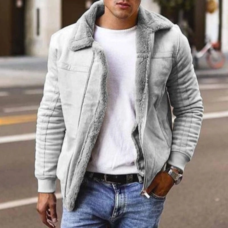 EB Kuschelige Komfort Shearling Jacke für Männer