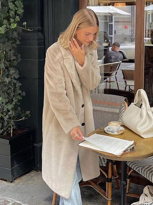 EB | Weiche Faux Fur Jacke Polyester Elegant und Warm
