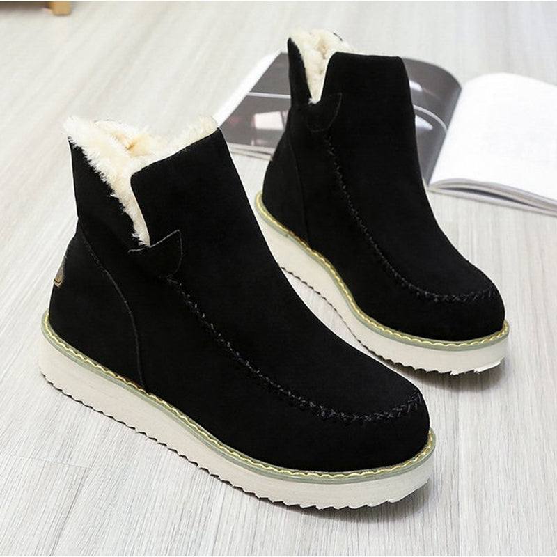EB | Winter Wildleder Absatzstiefel mit Kunstpelzfutter