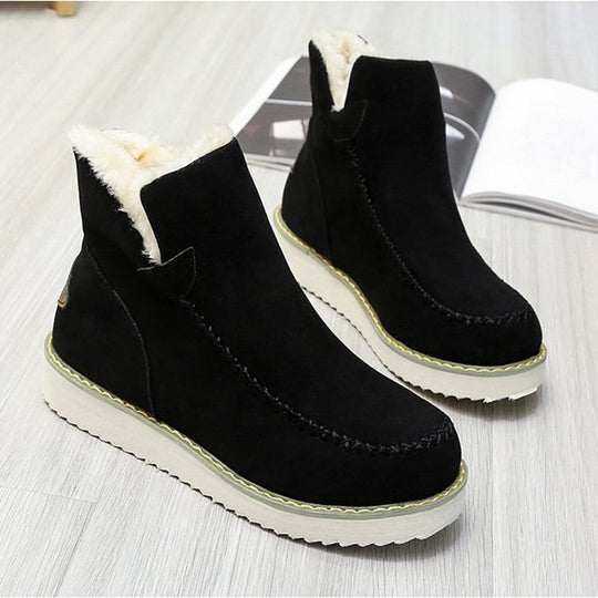 EB | Winter Wildleder Absatzstiefel mit Kunstpelzfutter