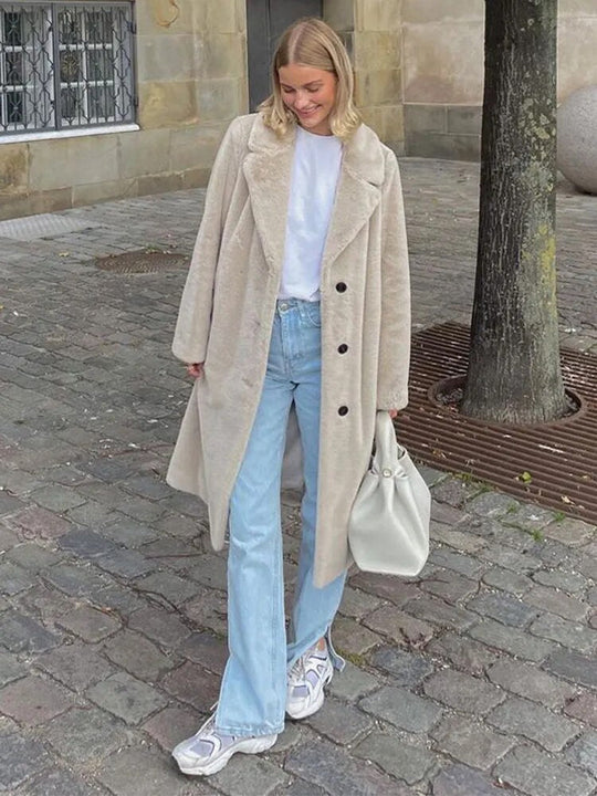 EB | Weiche Faux Fur Jacke Polyester Elegant und Warm