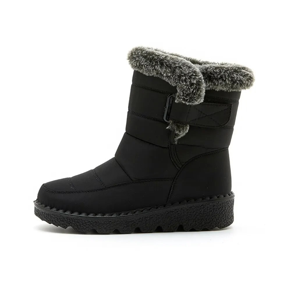 Damen warme Baumwolle Fell Stiefeletten EB