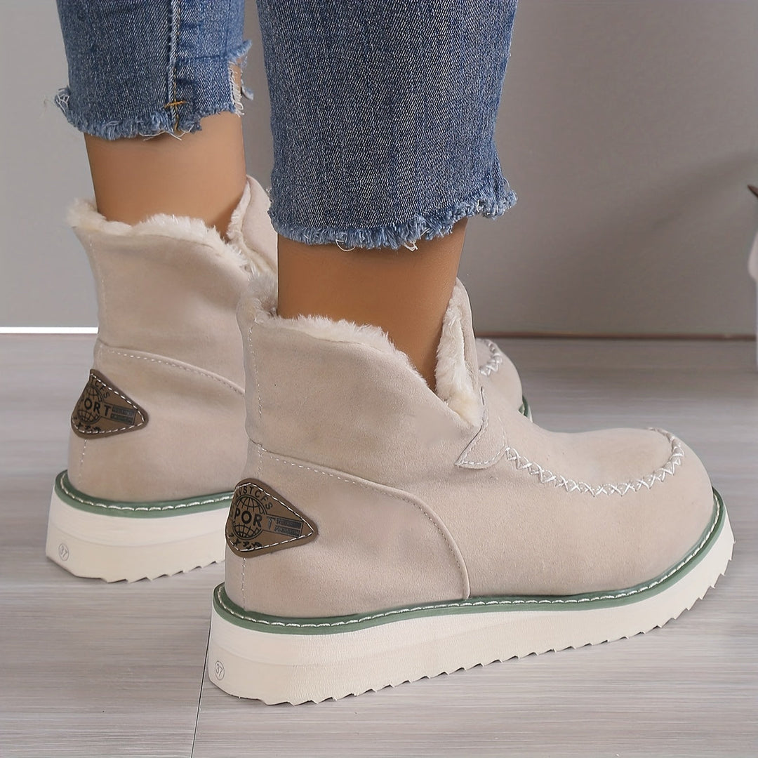 EB | Winter Wildleder Absatzstiefel mit Kunstpelzfutter