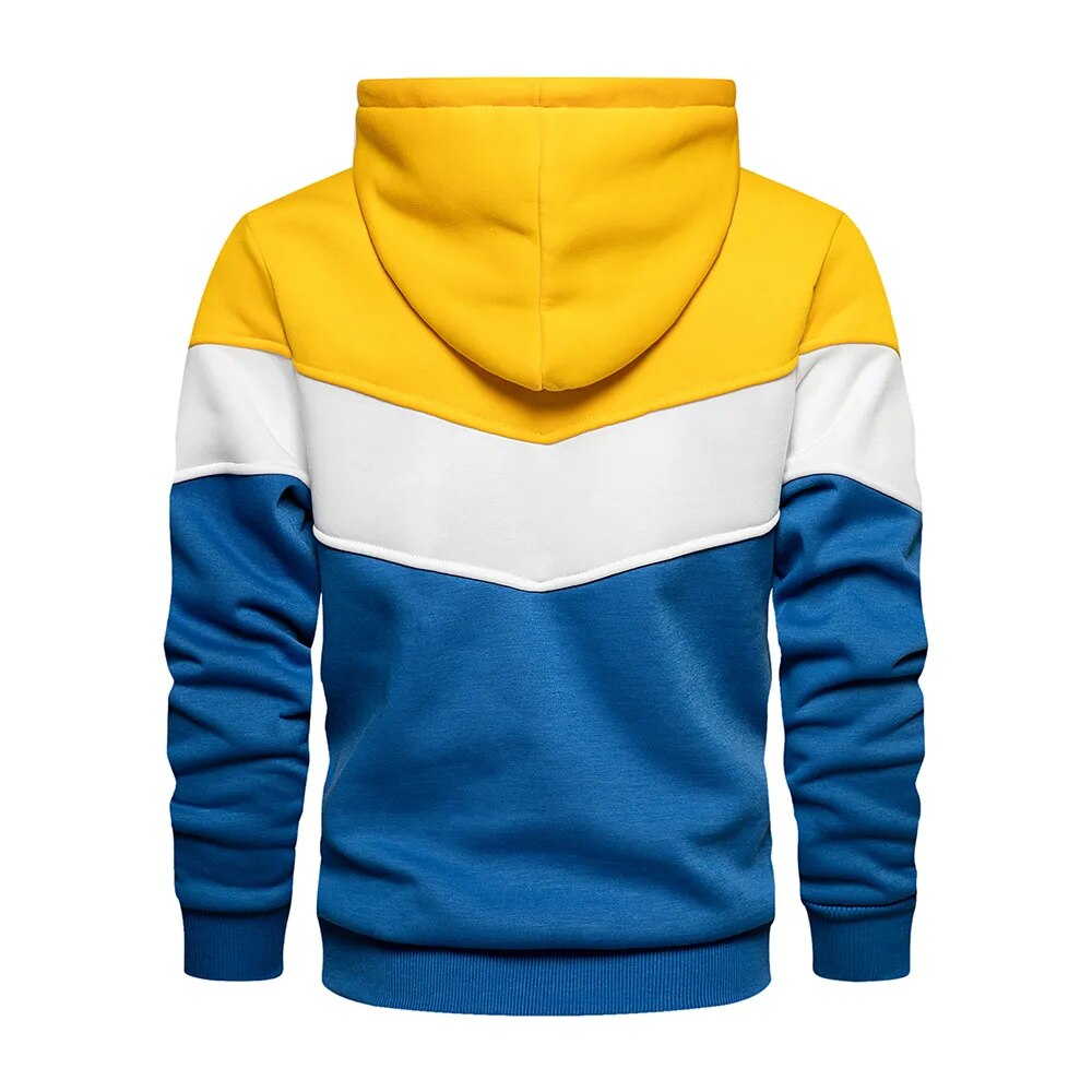EB | Kontrastfarbiger Hoodie für Männer Baumwolle Stilvoll und Warm