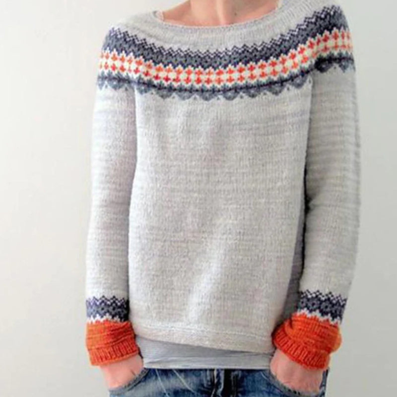 EB | Weinlese Winterpullover mit Muster