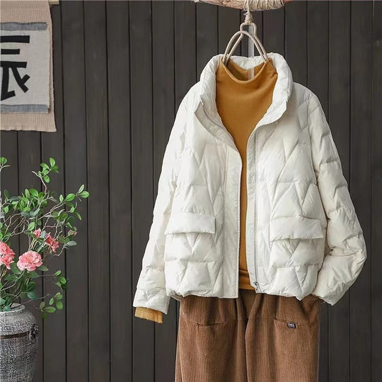 EB | Ultraleichte Wattierte Daunenjacke Mit Stehkragen Für Frauen