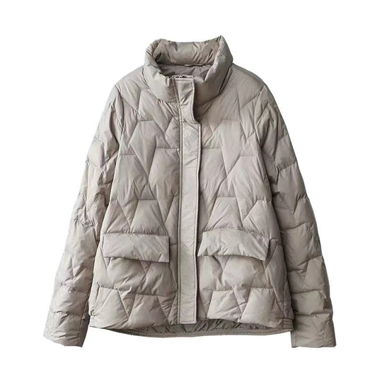 EB | Ultraleichte Wattierte Daunenjacke Mit Stehkragen Für Frauen