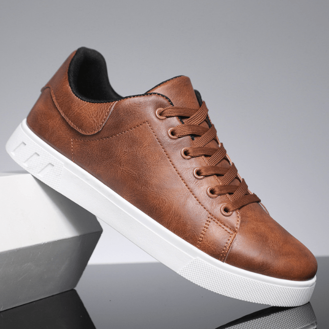 EB | Sneakers Herren Leder Sneakers Komfortabel Trendy Freizeit Sneakers