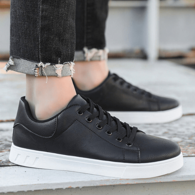 EB | Sneakers Herren Leder Sneakers Komfortabel Trendy Freizeit Sneakers