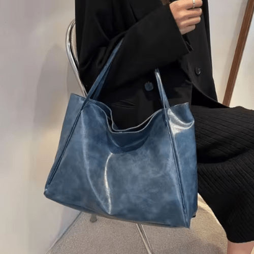 EB | Große Damen Leder Schultertasche Handtasche Shopper Burgunderrot