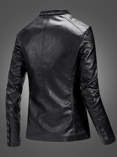 EB | Herren Blazer - Lässiger Leder Slim Fit Blazer