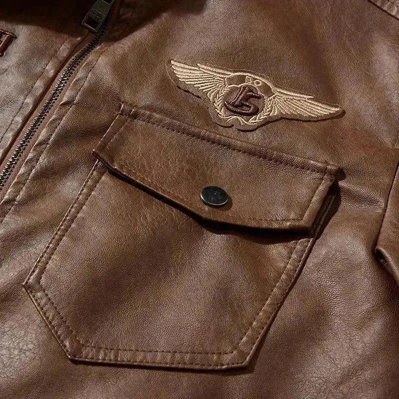 EB | Herren Fleece-Leder Truckerjacke