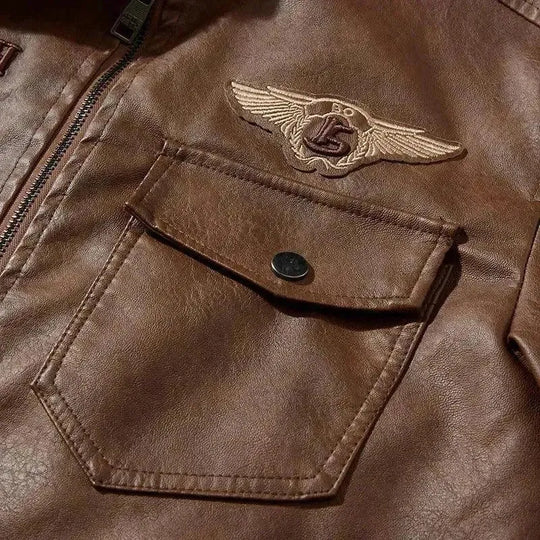 EB | Herren Fleece-Leder Truckerjacke