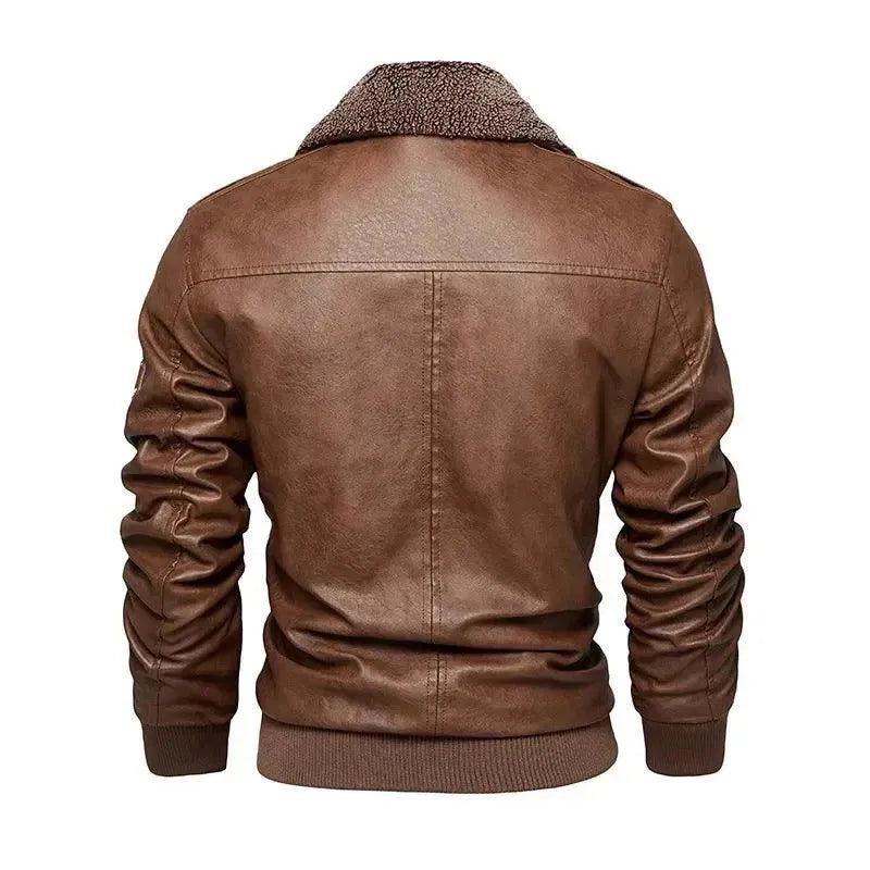 EB | Herren Fleece-Leder Truckerjacke