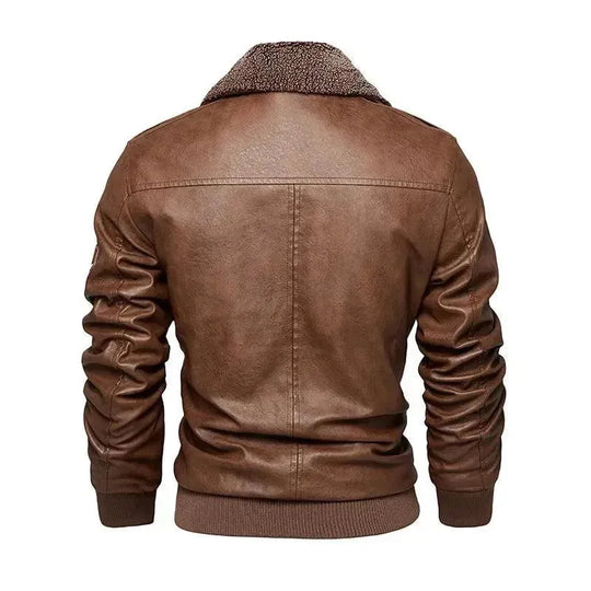EB | Herren Fleece-Leder Truckerjacke