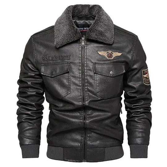 EB | Herren Fleece-Leder Truckerjacke