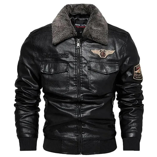 EB | Herren Fleece-Leder Truckerjacke
