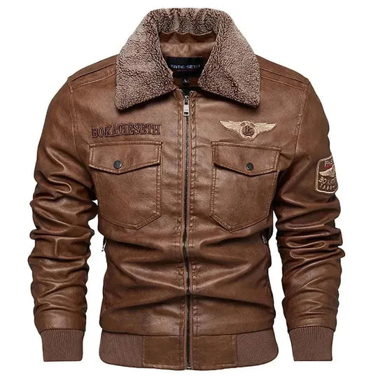 EB | Herren Fleece-Leder Truckerjacke