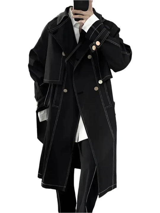 EB | Herren Lässiger Lockerer Doppelreihiger Trenchcoat