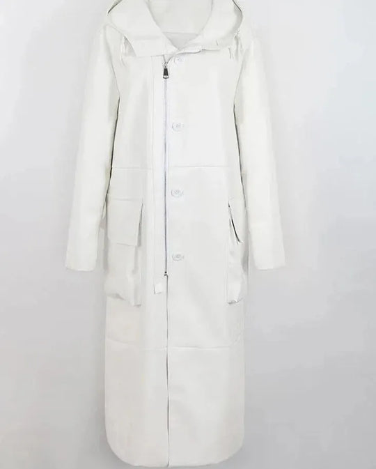 EB | Herren Kapuzenlose Lederübercoat