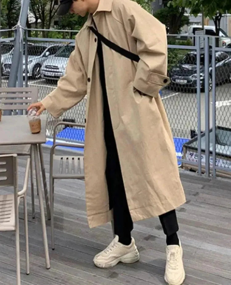 EB | Herren Lange Übergroße Steppjacke