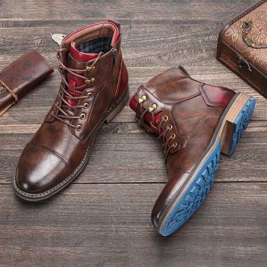 Rutschfeste blonde Stiefel mit seitlichem Reißverschluss EB