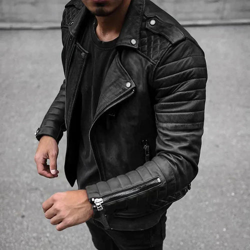 EB | Herren Elegante Lederjacke - Stylische Ganzjahresbekleidung