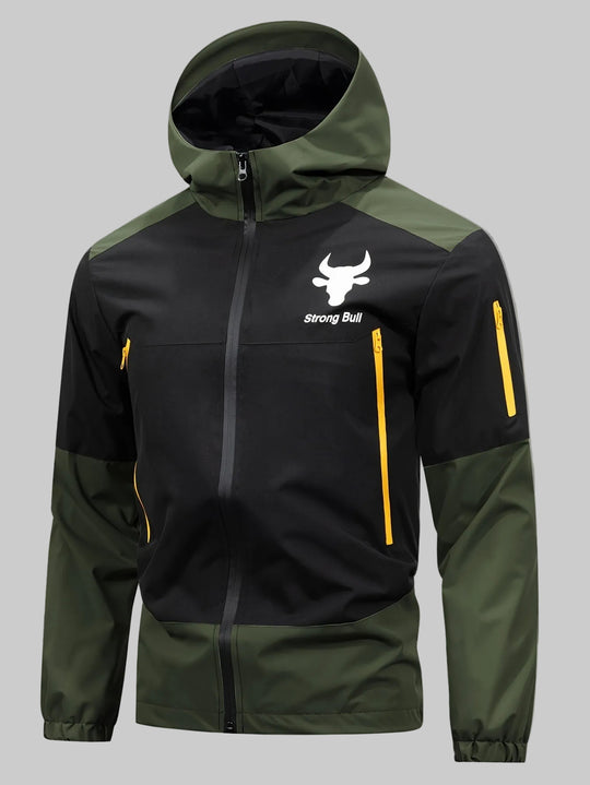 EB | Herrenjacke mit Reißverschluss, Kapuze und Farbblockdesign