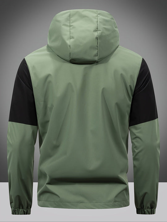 EB | Herrenjacke mit Reißverschluss, Kapuze und Farbblockdesign