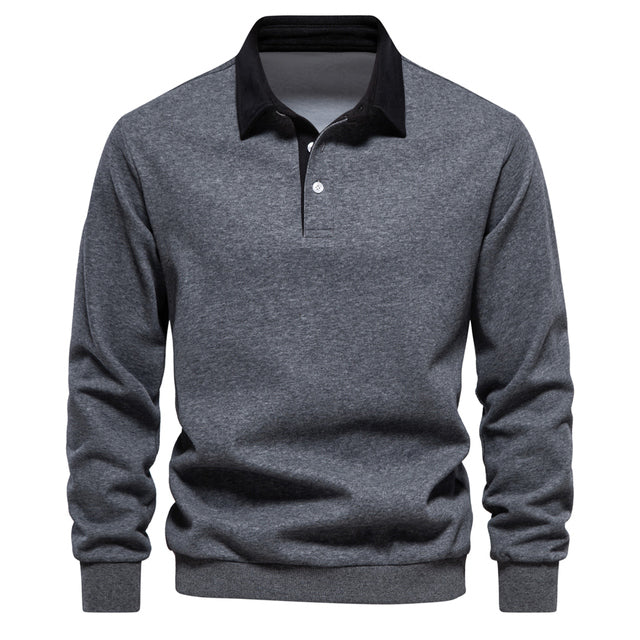 EB | Herren-Polo-Pullover mit langen Ärmeln
