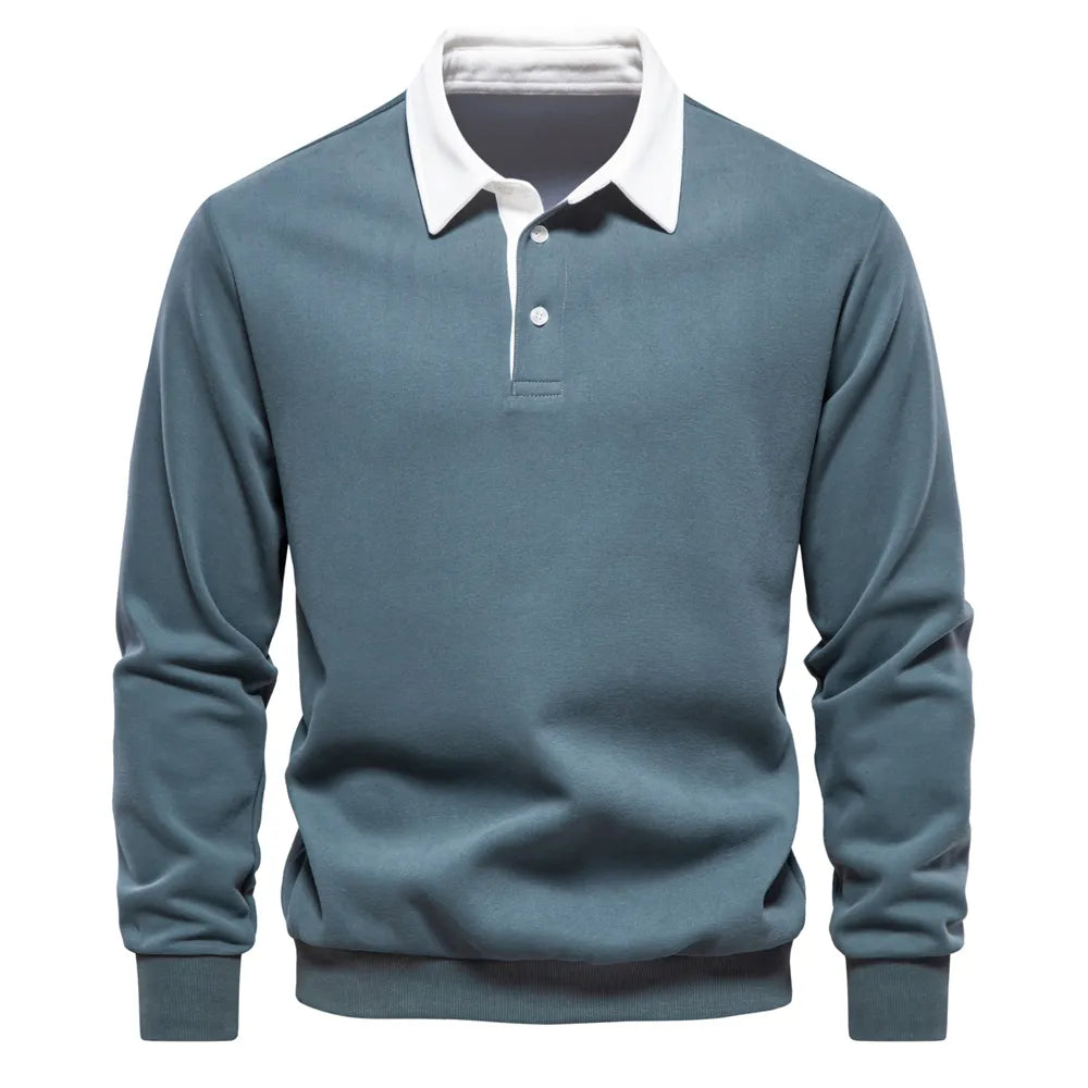 EB | Herren-Polo-Pullover mit langen Ärmeln