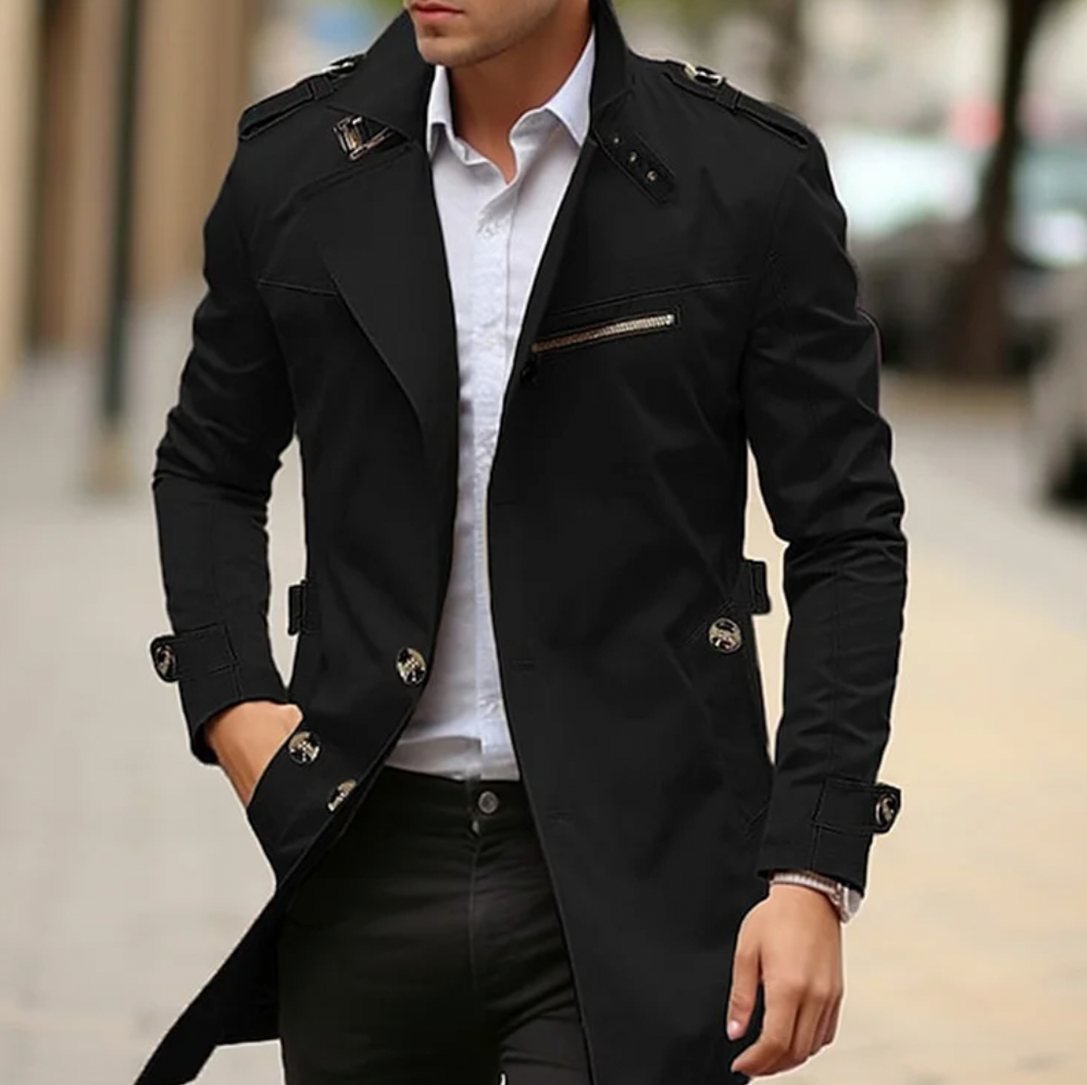 EB | Herren Premium Baumwolle Trenchcoat - Stylische Frühlingsoberbekleidung